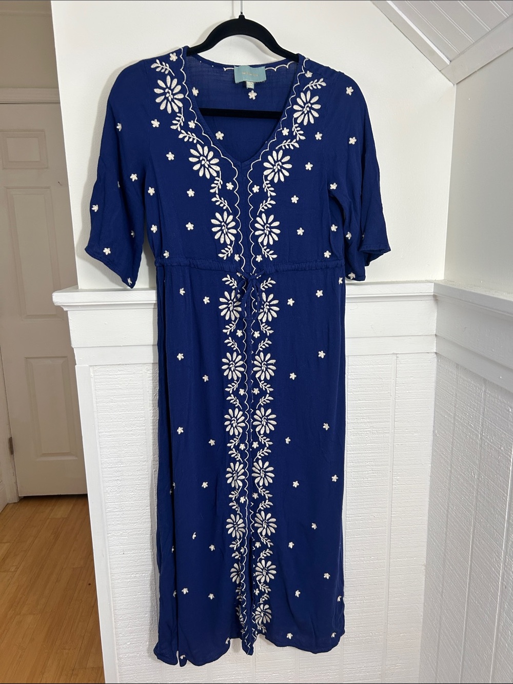 Skies are Blue Embroidered Midi Boho Dress size XS